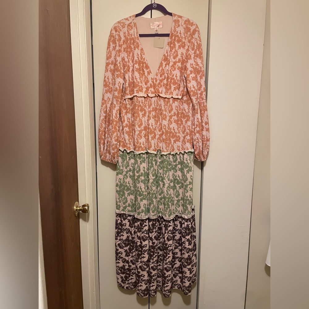 Anthropologie Floor Length Fall Dress